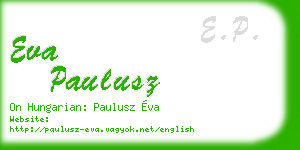 eva paulusz business card